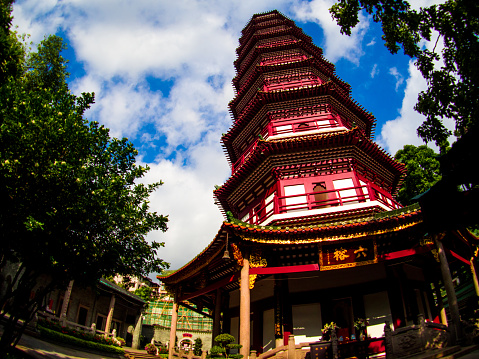 liu-rong-si, Pagoda, Temple of the Six Banyan Trees, Guangzhou China in Aug 2017.