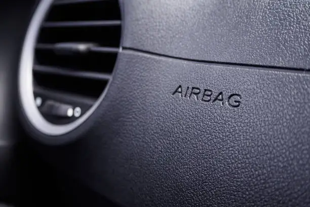 Safety airbag sign in the car