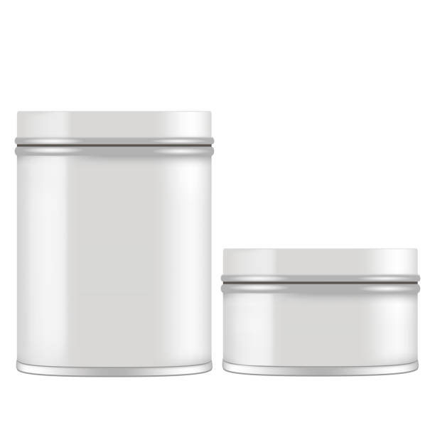 istock Mock up of round metal tin can for gift. Vector isolated on white background. 857248826