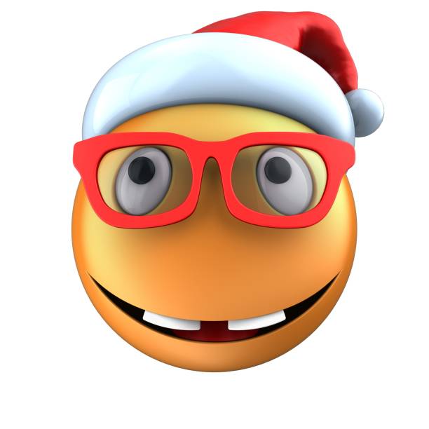 istock 3d orange emoticon smile with christmas hat 857249376