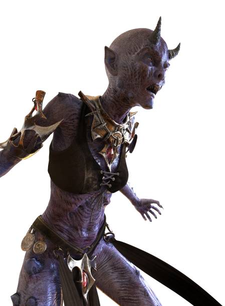 istock Demon Woman Isolated on White 3D Illustration 857253294