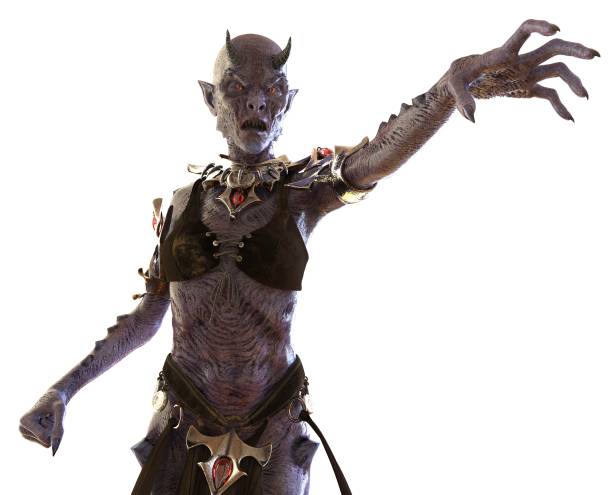 istock Demon Woman Isolated on White 3D Illustration 857253634