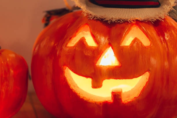 istock closeup Halloween Pumpkin scary face 857264962