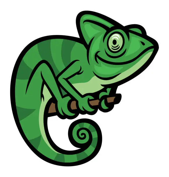 Vector illustration of Smiling happy Chameleon