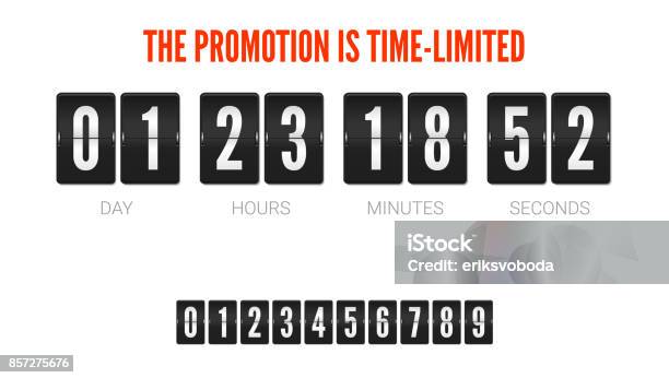 Template Of Flip Countdown Timer Clock Counter Time Is Limited Analog ...
