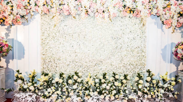 istock Beautiful flowers background for wedding scene 857281570