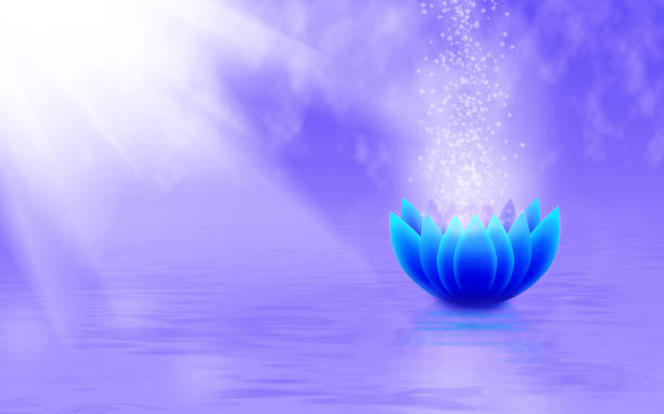istock image of a stylized lotus flower in the water close-up 857285242