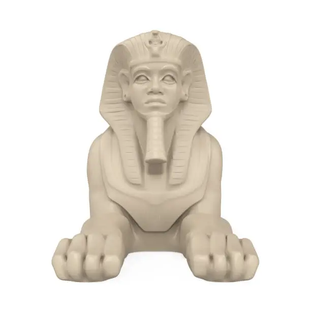 Sphinx Statue isolated on white background. 3D render