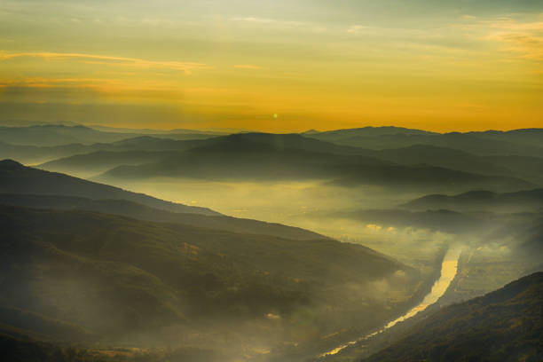 istock Tara mountain and Drina river canyon landscape 857294106