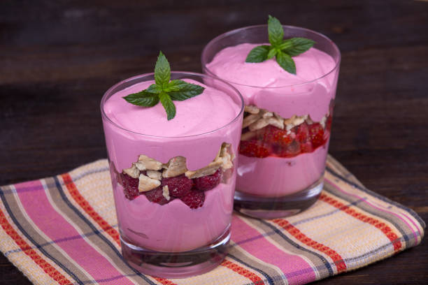 istock Strawberry and raspberry smoothie with cream cheese 857297546