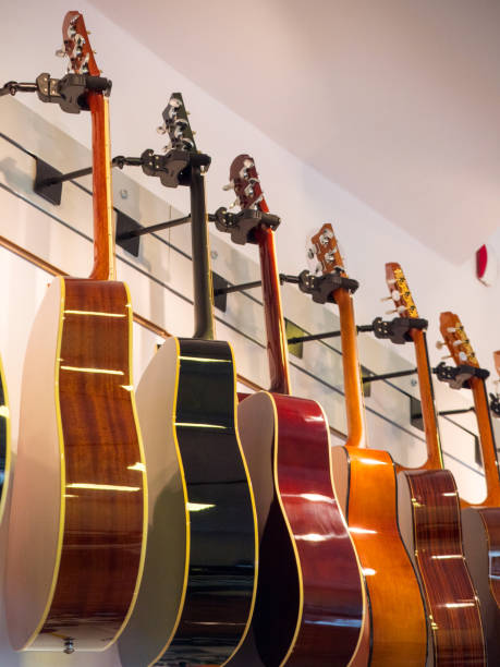 istock Musical instruments on display at a music store 857298294