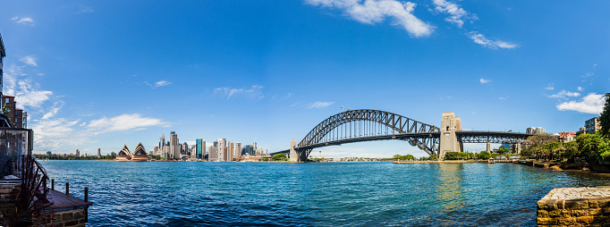 Sydney CBD and harbor panoramic view in a beautiful day