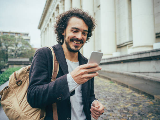 istock Tourist texting in the city 857307954