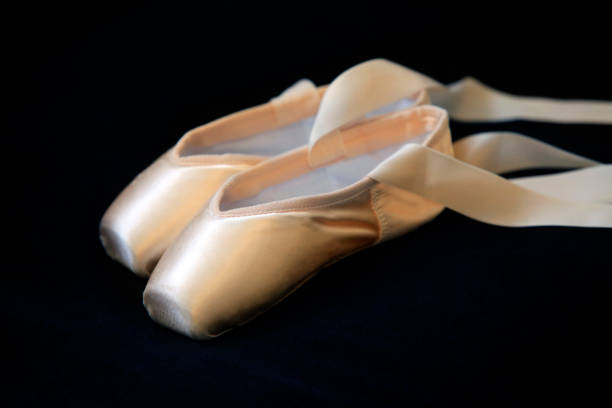 istock Ballet pointes isolated on a black background 857313920