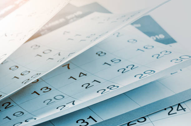 istock Months and dates shown on a calendar 857324438