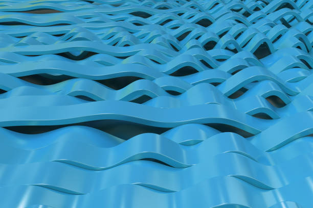 istock Abstract 3D rendering of blue sine waves 857325234