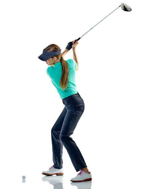 istock woman golfer golfing isolated 857326848