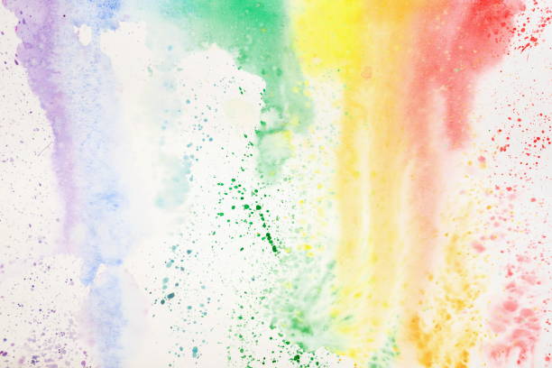 istock Abstract colorful watercolor hand drawn image, for splash background, colorful shades on white. Rainbow colored spot, hand drawn image. Artwork for creative banner, design 857332716