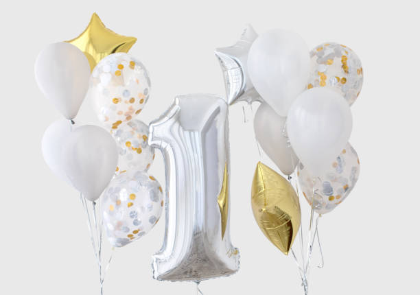 istock Decoration for 1 years birthday, anniversary 857332914