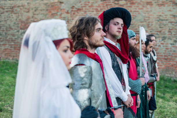Dutch duke standing with his guards and warrirors
