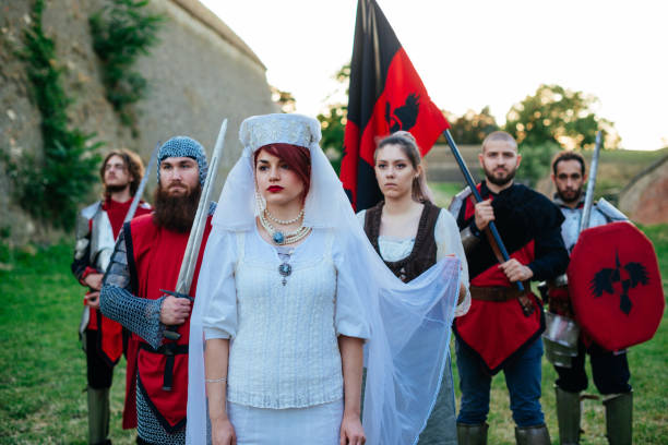 istock Princess and guarding knights around her 857336864