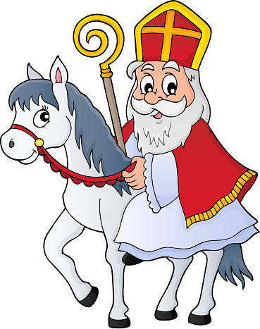Sinterklaas On Horse Theme Image 1 Stock Illustration - Download Image Now - Sinterklaas, Horse, Adult - Istock
