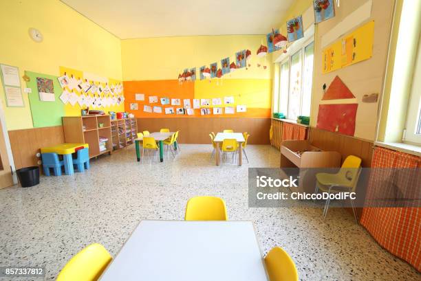 Classroom Of A Daycare Center Stock Photo - Download Image Now - Preschool, Child Care, Classroom