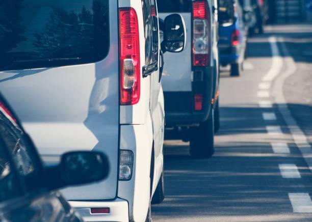 istock Cars on road waiting in traffic jam 857341380