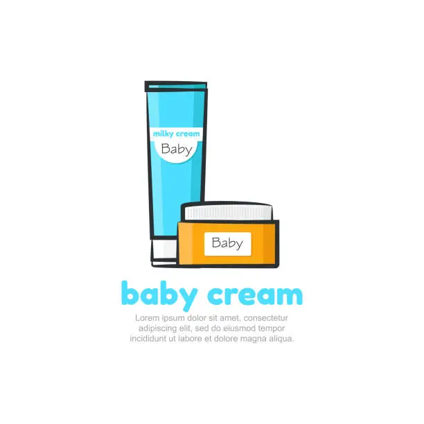 Vector illustration of Baby cream logo design vector template