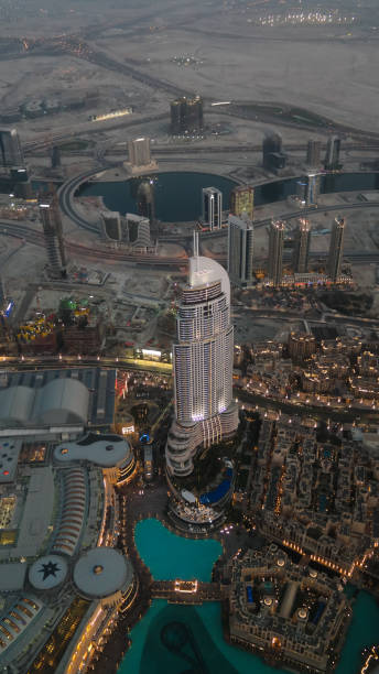 istock Panorama sunset view to Dubai skyscrapers, UAE 857361690