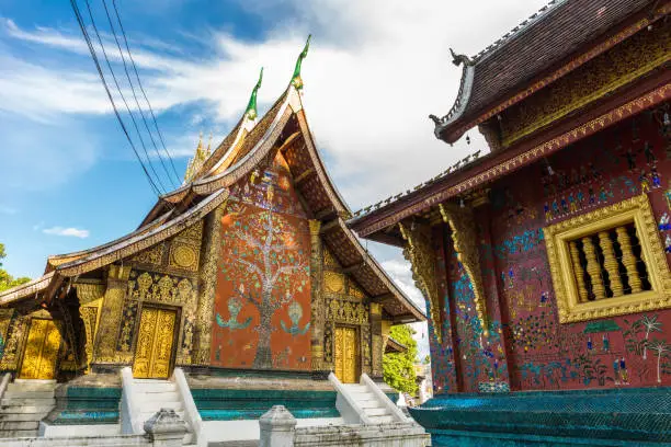 Art of Wat Xieng Thong, a Buddhist temple in Luang Prabang, Laos