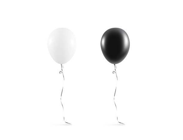 istock Blank black and white balloon mock up isolated 857369486