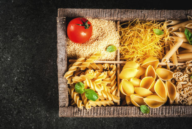 istock Set of various raw italian pasta 857369922