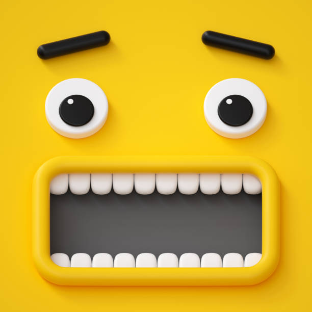 istock 3d render, abstract emotional face icon, scared character illustration, cute cartoon monster, emoji, emoticon, toy 857375372