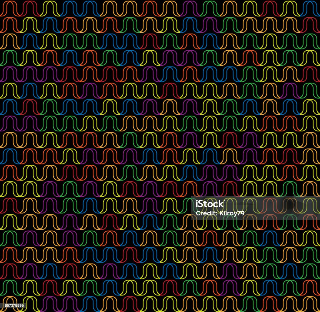 Wavy Colorless Pattern Wavy Seamless Pattern Color Ribbon Outlines Stock Illustration ...