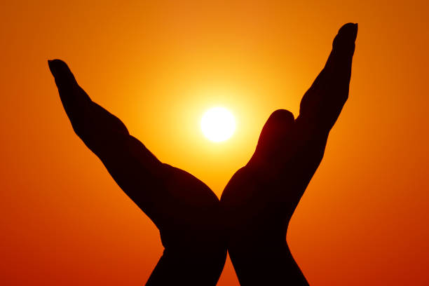 istock Wings silhouette. Wings gestured with hands. 857387476