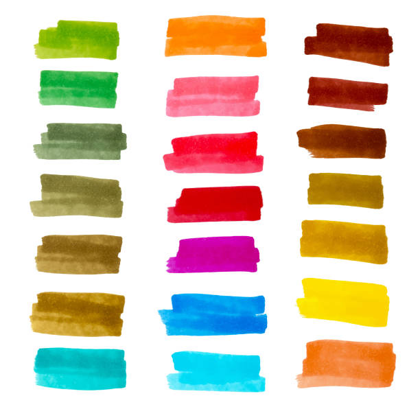 istock Vector set of colorful stripes drawn with marker pen. Stylish highlight elements for design. 857396920
