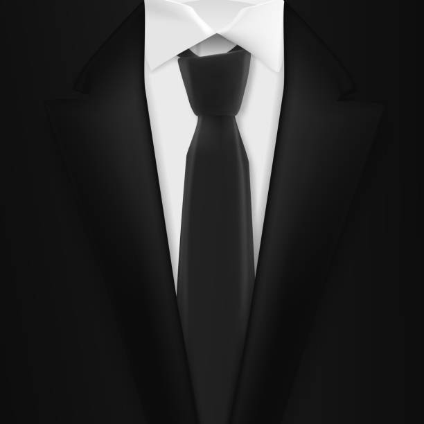 istock Vector Realistic Black Suit. Photorealistic 3D Mens Elegant Tuxedo Suit with Neck Tie 857403608