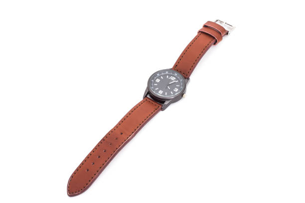 istock Brown Leather Watch on white background. 857406940