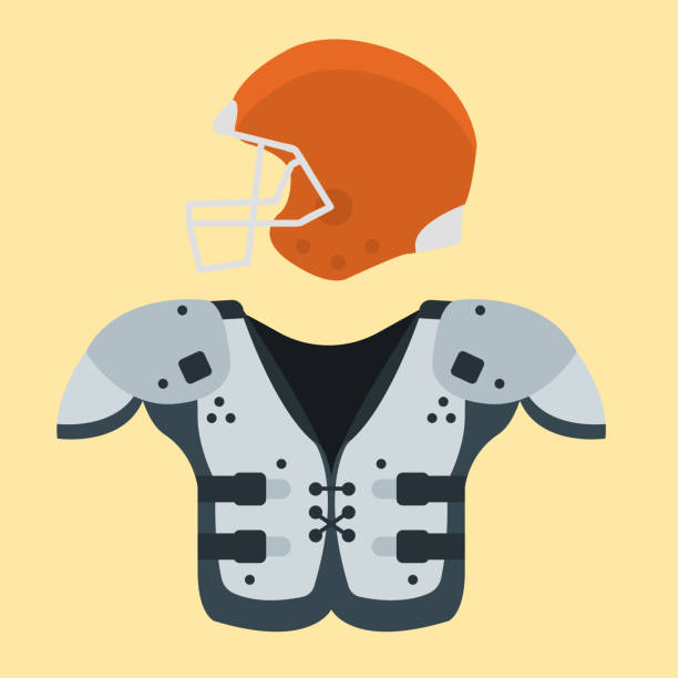 ilustrações, clipart, desenhos animados e ícones de futebol americano jogador uniforme esporte jogo ícones vetoriais zagueiro de estilo dos desenhos animados pulando atleta de sucesso eua - quarterback sack