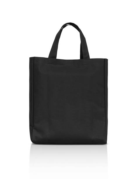 istock blank black fabric canvas bag for shopping isolated on white background 857412136