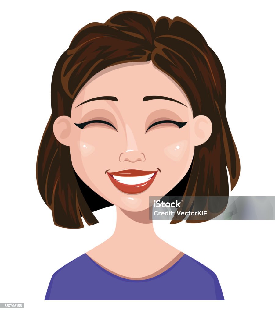 Ilustración de Mujer Riendo Mujer Emoción Expresión De La Cara Personaje De  Dibujos Animados Lindo y más Vectores Libres de Derechos de Adulto - iStock