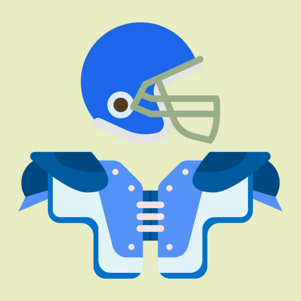 ilustrações, clipart, desenhos animados e ícones de futebol americano jogador uniforme esporte jogo ícones vetoriais zagueiro de estilo dos desenhos animados pulando atleta de sucesso eua - quarterback sack