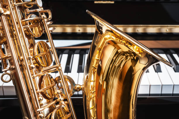 istock saxophone and piano. jazz music. 857426330
