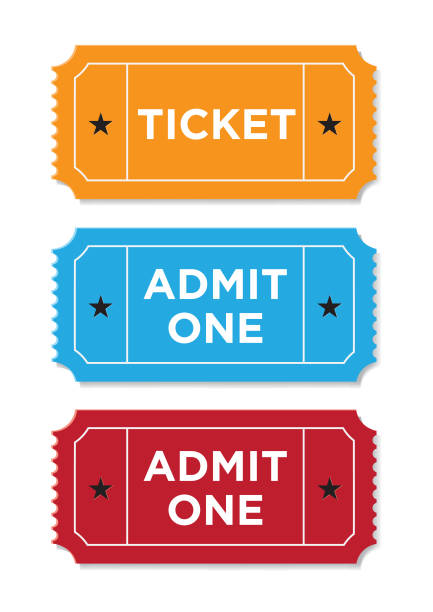 набор билетов на белом фоне - ticket event ticket stub coupon stock illustrations