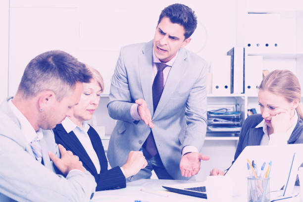 istock Businessman feeling angry to coworkers 857429420