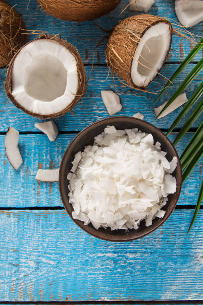 close-up of a coconut oil