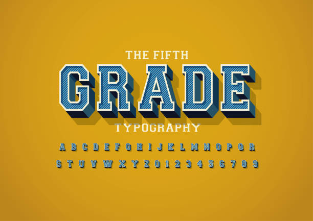 ilustrații de stoc cu alfabet vintage - universitate
