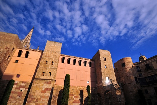Roman walls, Barri Gòtic, Barcelona, Catalonia