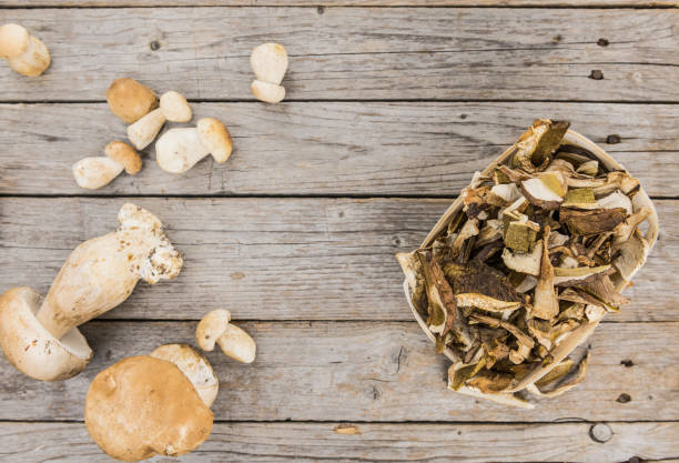 istock Fresh made Dried Porcinis on a rustic background 857437802